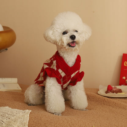 Diamond-embroidered warm clothes for cats and dogs in winter