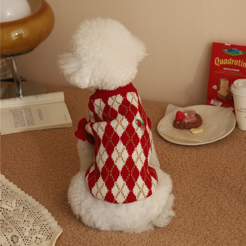 Diamond-embroidered warm clothes for cats and dogs in winter