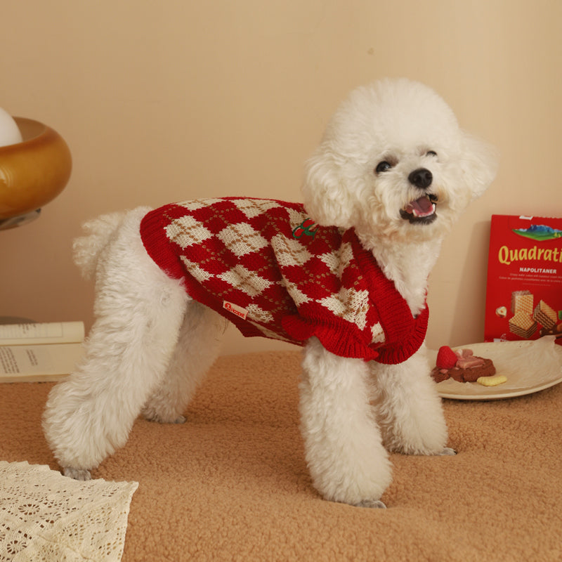 Diamond-embroidered warm clothes for cats and dogs in winter